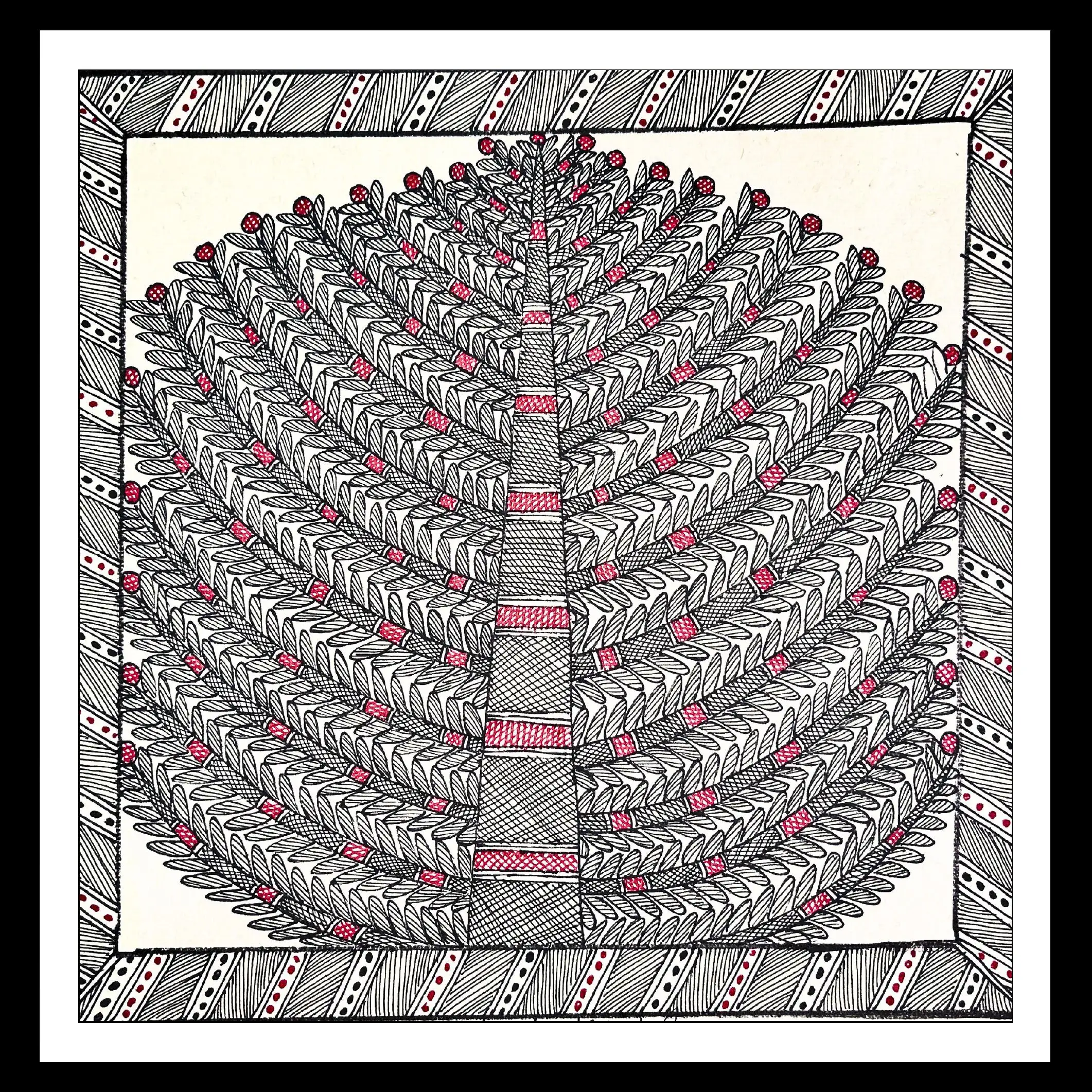 Handmade Madhubani Tree of Life Painting | Traditional Indian Folk Art